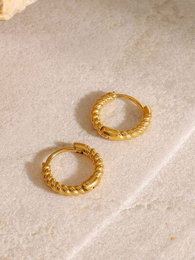 18K Gold-Plated Stainless Steel Huggie Earrings