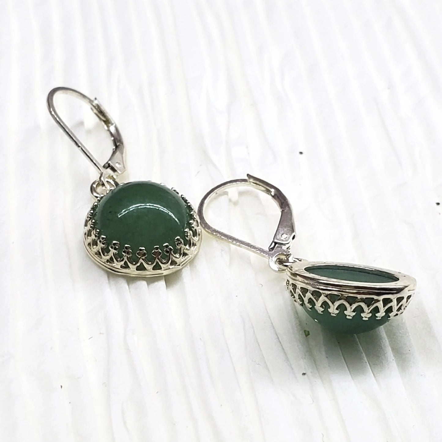 VerdantGrace Aventurine Filigree Earrings