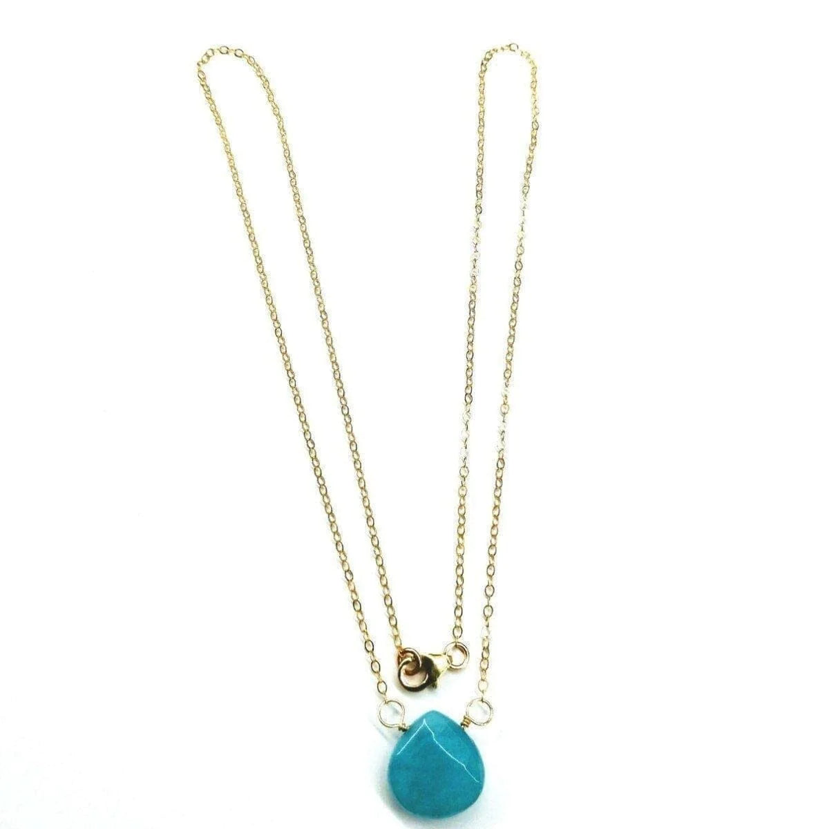 AquaGleam Gold Drop Necklace