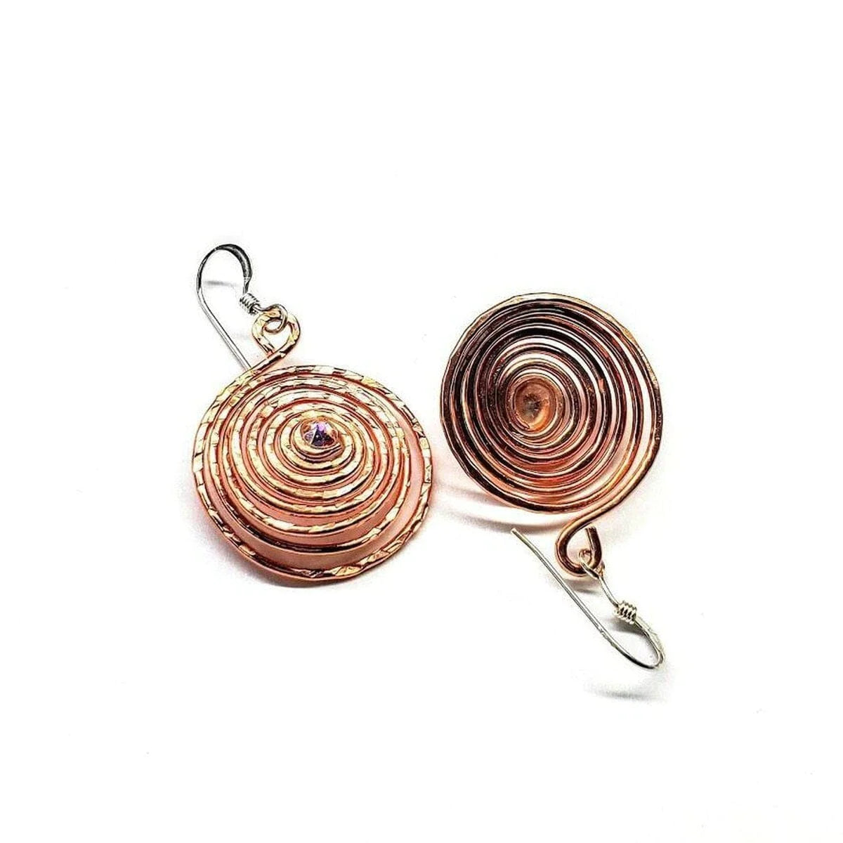 SparkSpiral Copper Hoop Earrings