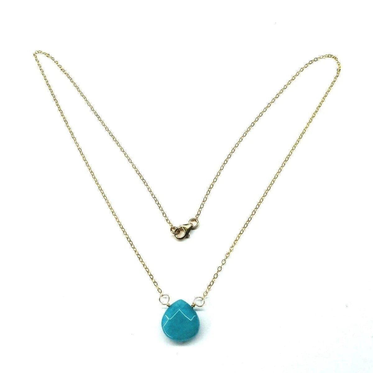 AquaGleam Gold Drop Necklace