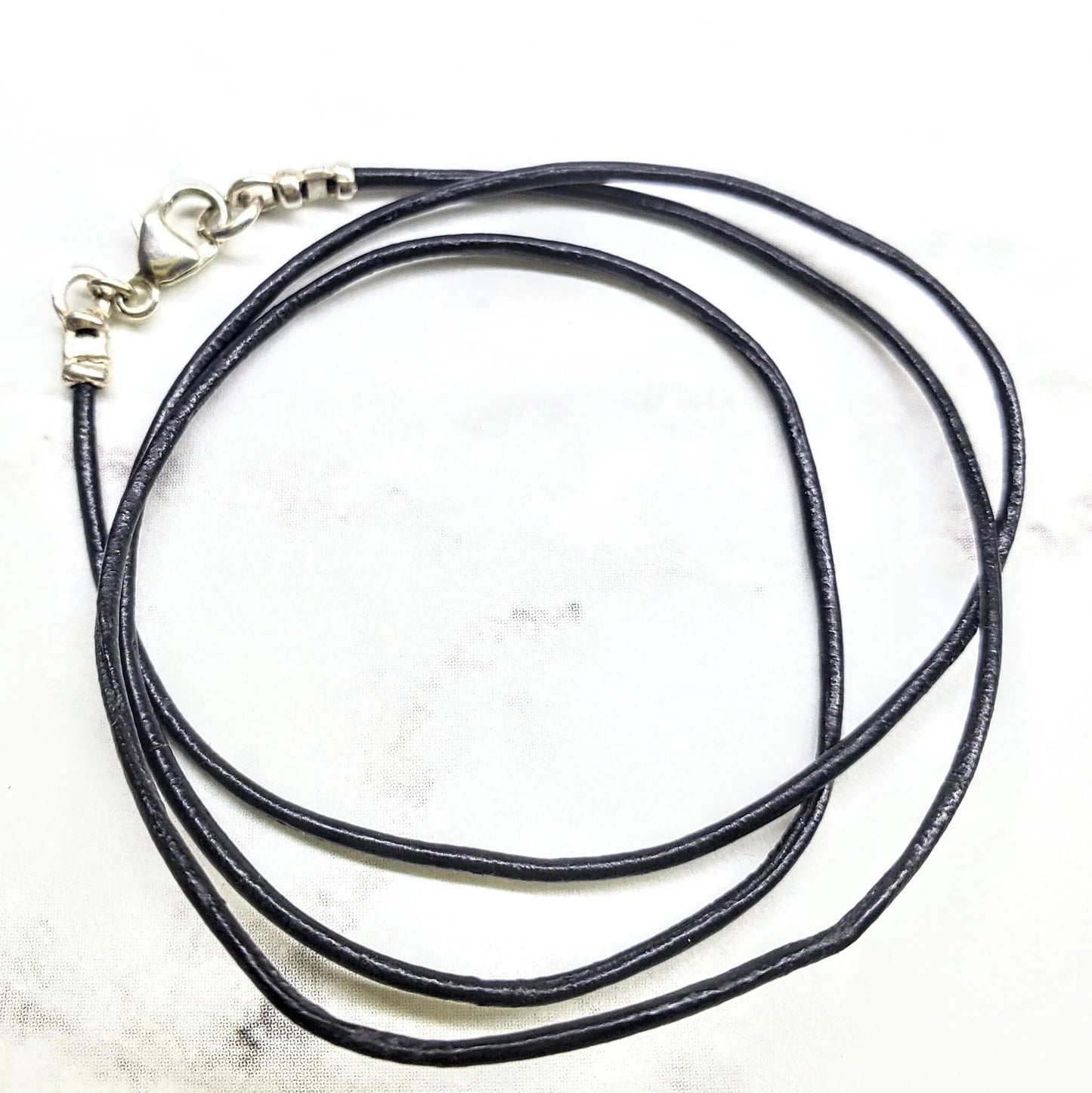 EternaLuxe Black Leather Necklace - Handmade Various Lengths 