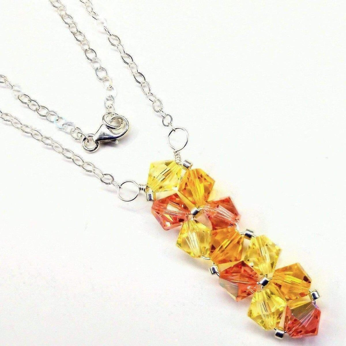 Artisan Wire Wrapped  Candy Crystal Necklace – Assorted Shades 