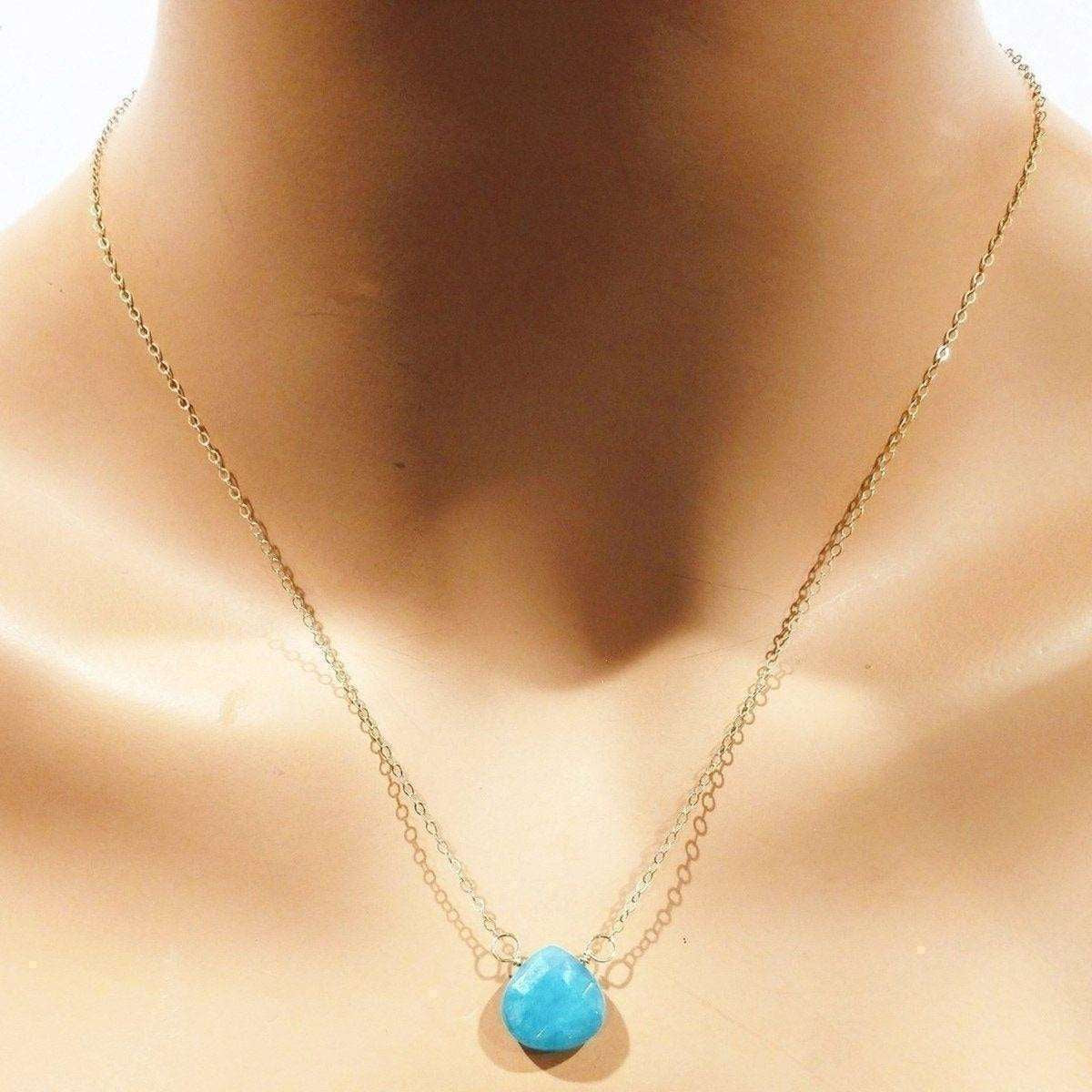 AquaGleam Gold Drop Necklace