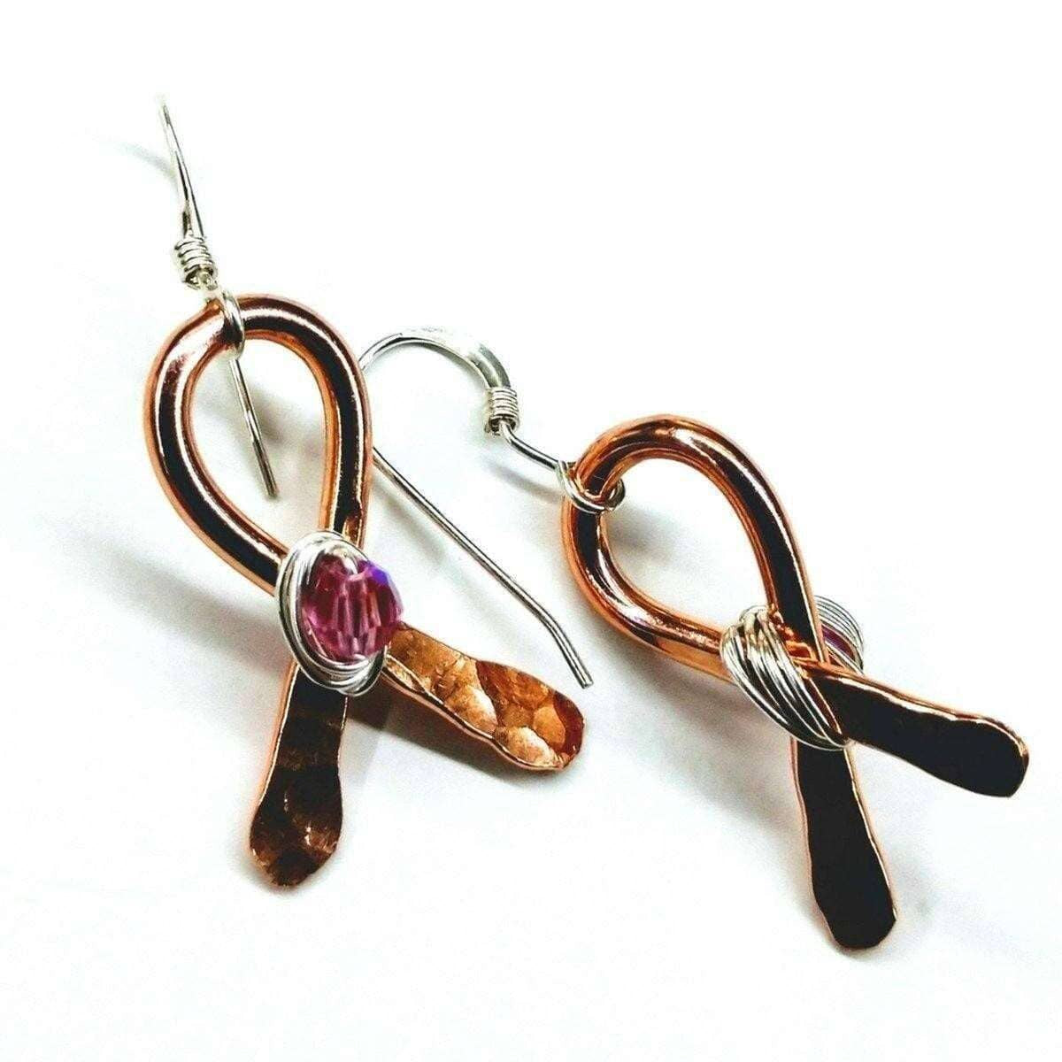 HopeRibbon Copper Earrings 