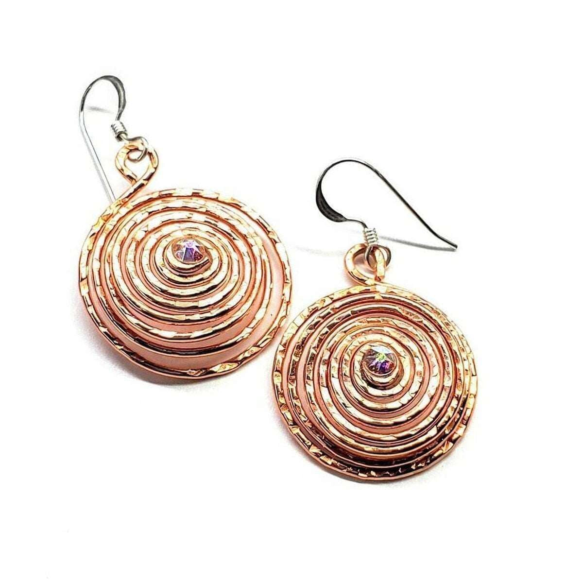 SparkSpiral Copper Hoop Earrings