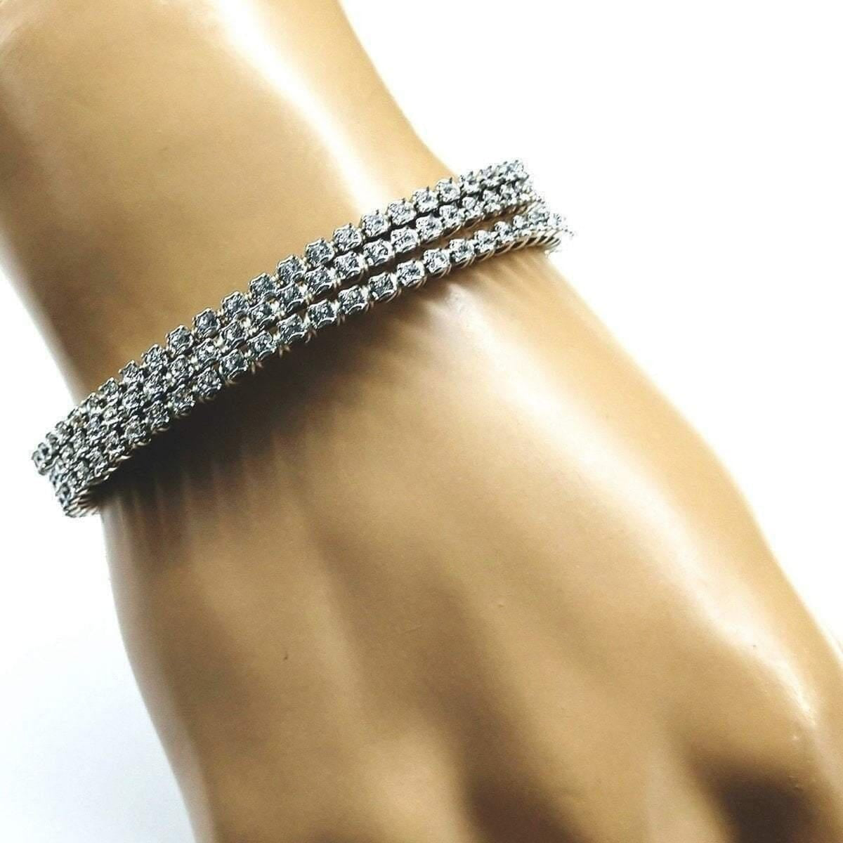 Catch-Free Crystal Rhinestone Tennis Bracelet Bangle