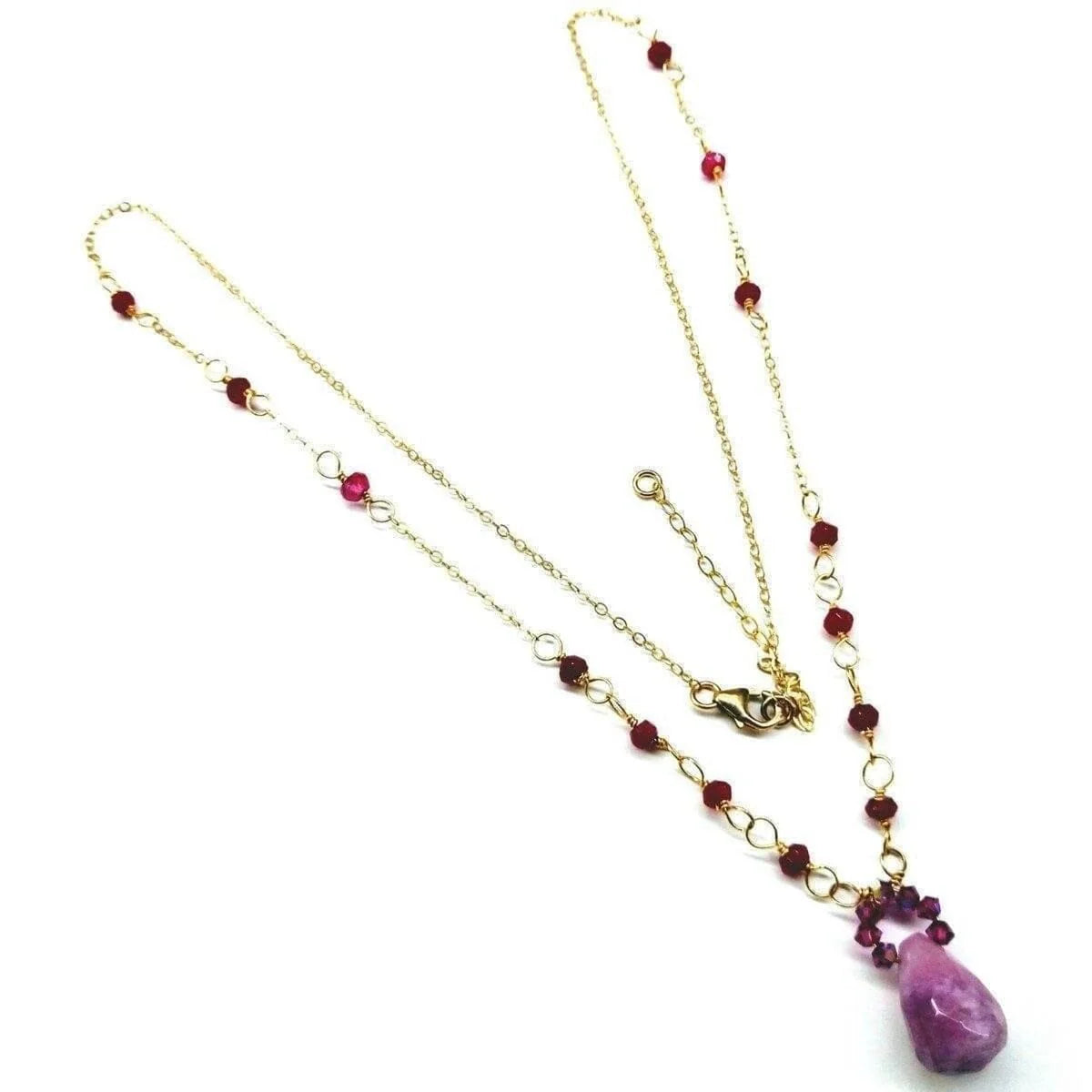 LavenderLuxe Jade Drop Necklace