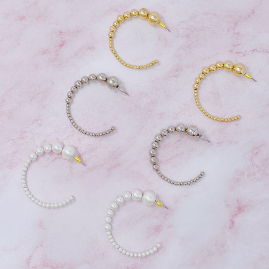 Gradation Bauble Hoop Earrings