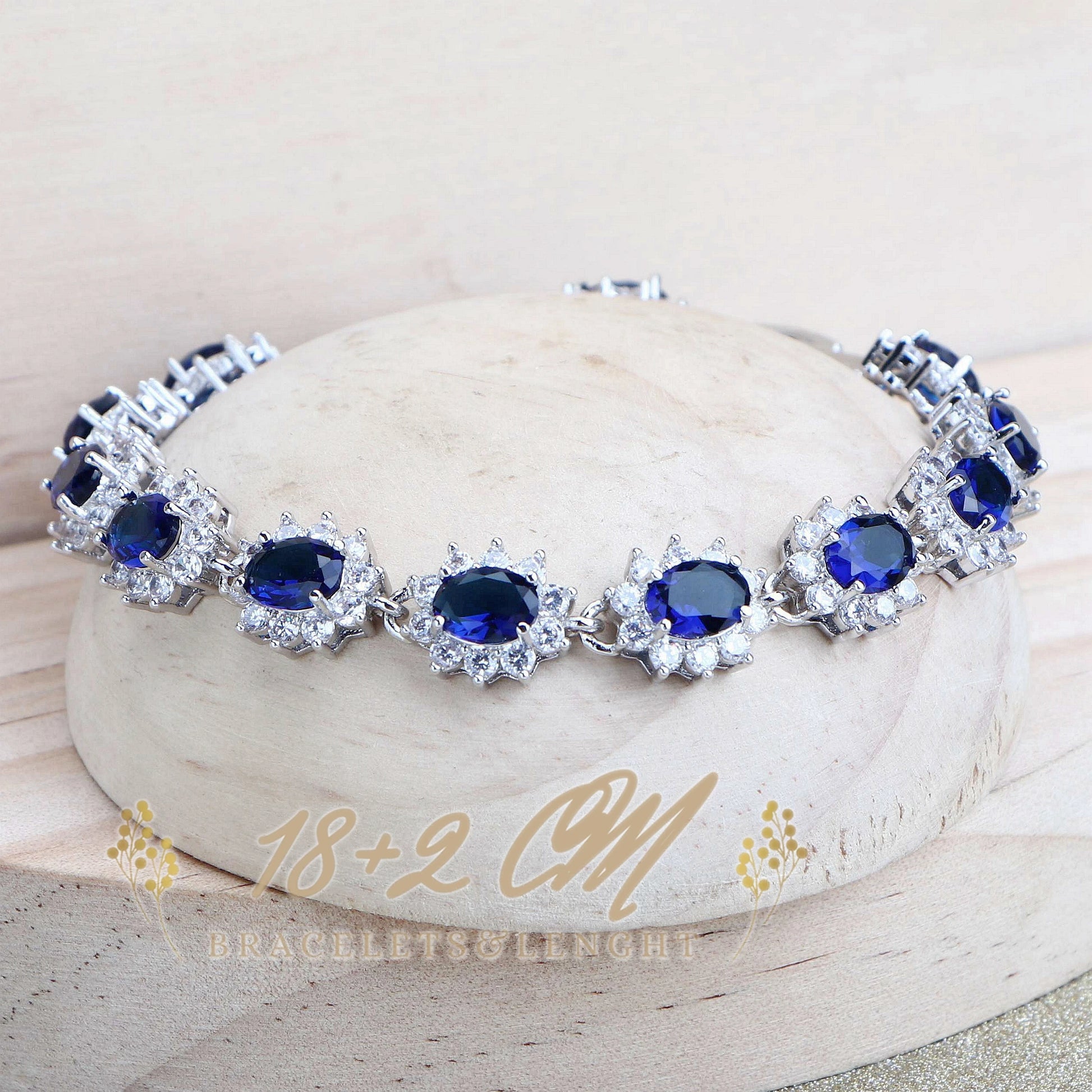 Silver 925 Women Bridal Jewelry Sets Blue Zirconia Costume Fine Jewellery Wedding Necklace Earrings Rings Bracelets Pendant Set (151)