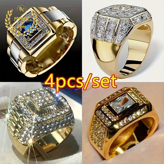 Luxury Men's Fashionable Rings Set