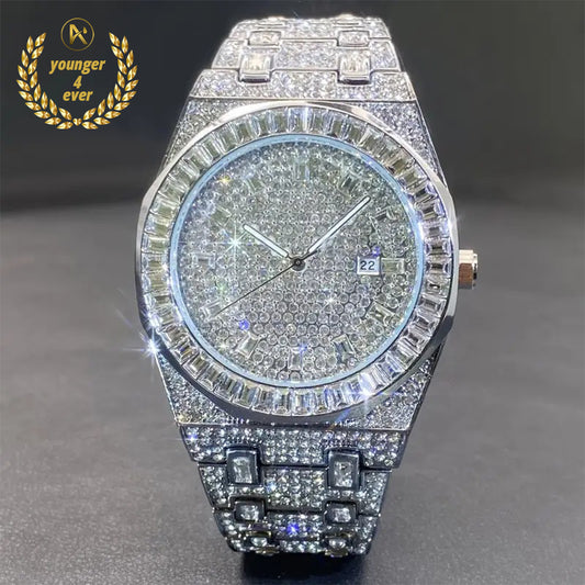 Luxury Golden Rhinestone Iced Watch