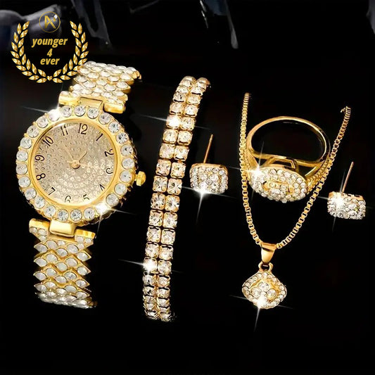 Luxury Rhinestone Quartz Watches Set