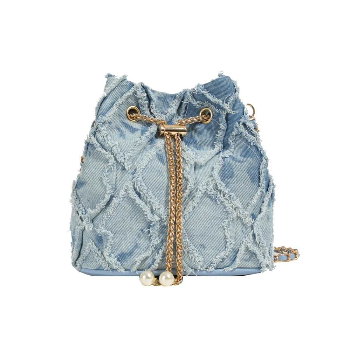 New Popular Diamond-Shaped Raw Edge Shoulder Bag Simple and Fashionable Messenger Bag Elegant and Versatile Daily Bucket Bag (061)