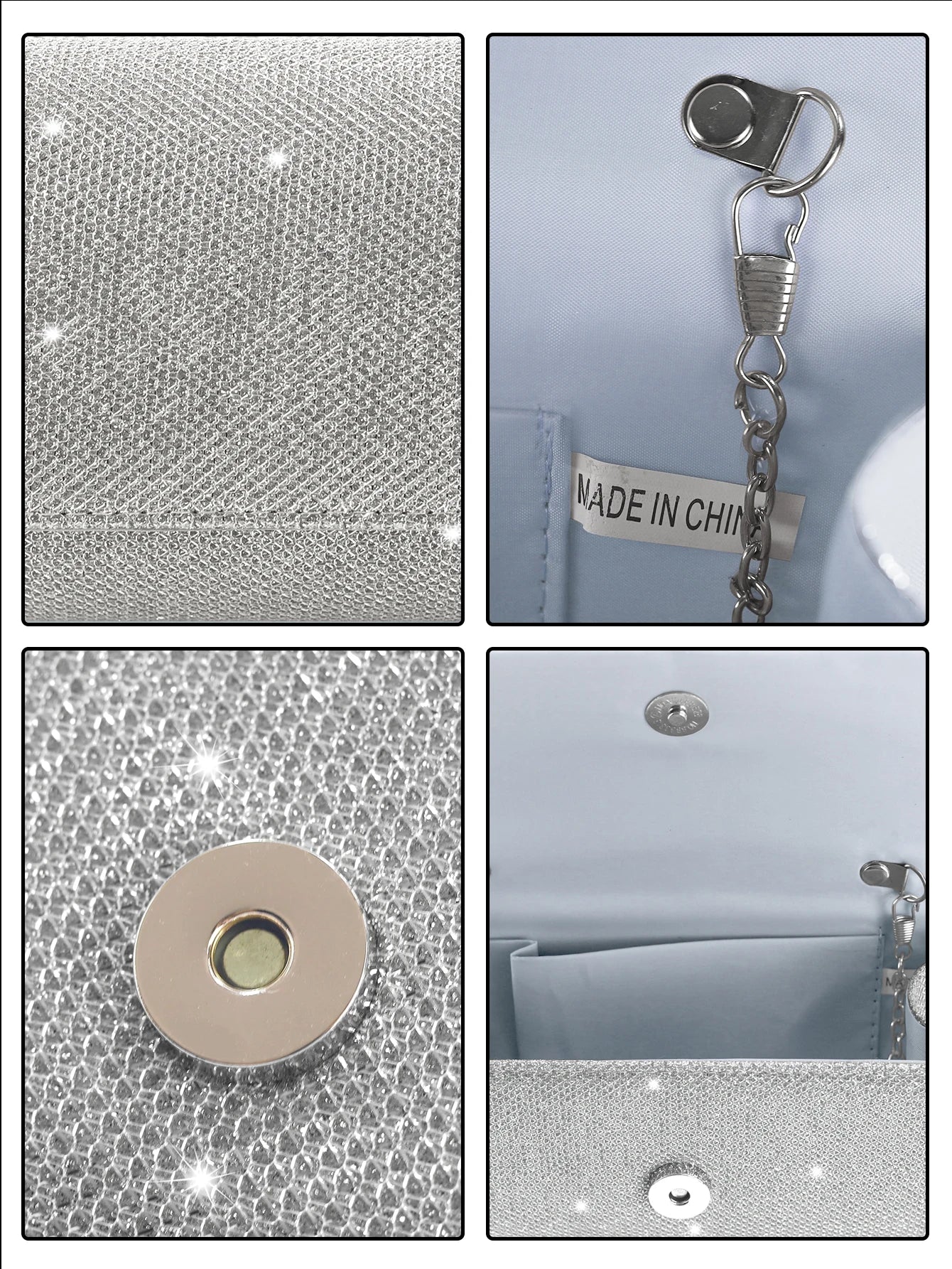 Sophisticated and Elegant Sparkly Party Clutches and Wallets Paired with Luxe Rhinestone Necklace, Earrings and Bracelet Sets. (051)