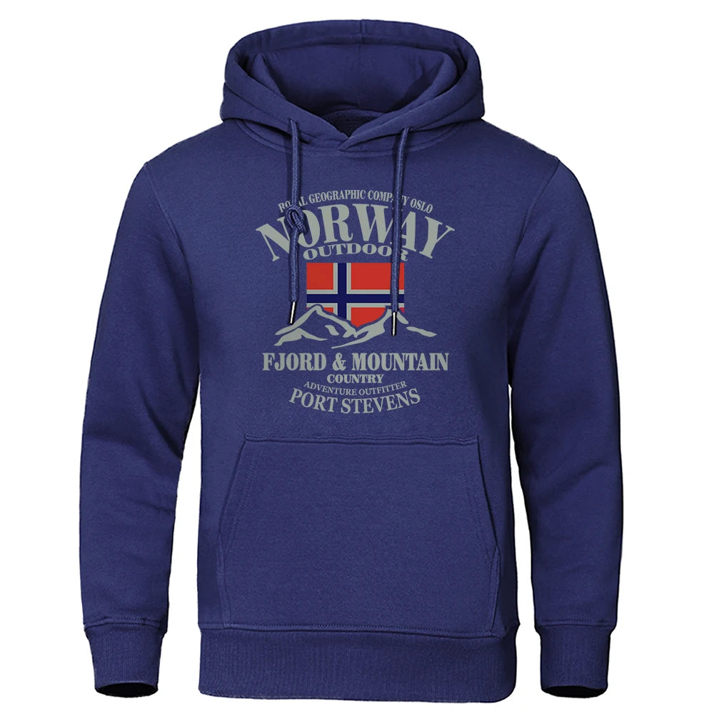 Norway Fjord Mountain Hoodies for Men Autumn Street S-Xxl Hoodie Loose Fashion High Quality Hoody Oversize Casual Clothing Women