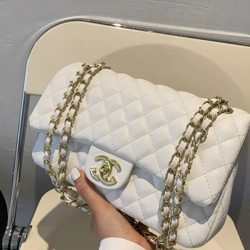 2025 Fashion Lingge New Multi Functional Commuter Women'S Large Capacity Single Shoulder Crossbody Bag, Chain Bag (080)