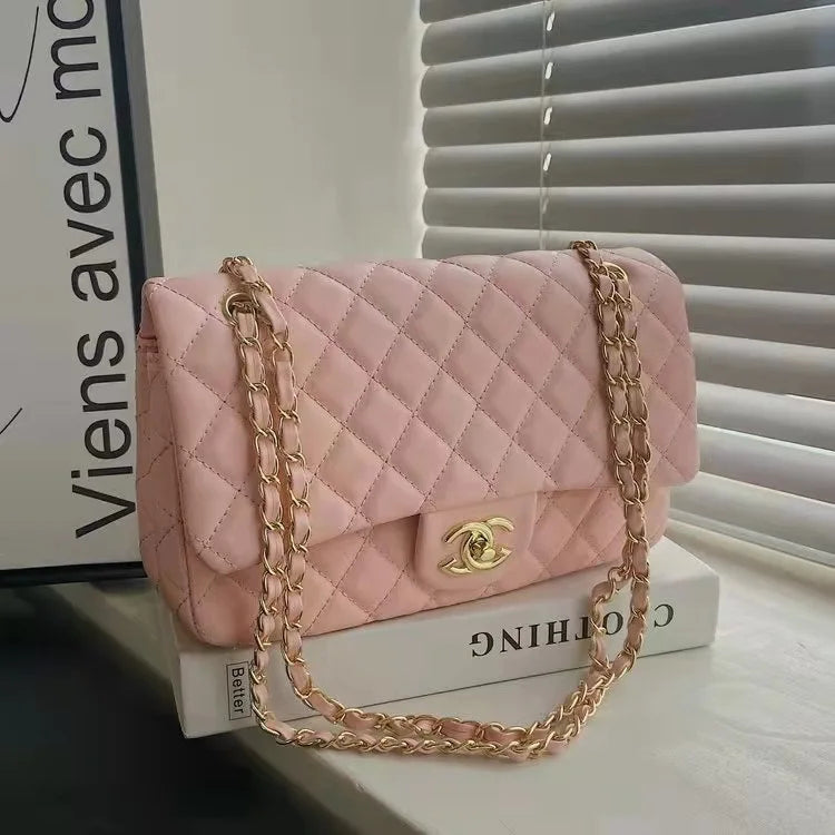 2025 Fashion Lingge New Multi Functional Commuter Women'S Large Capacity Single Shoulder Crossbody Bag, Chain Bag (080)