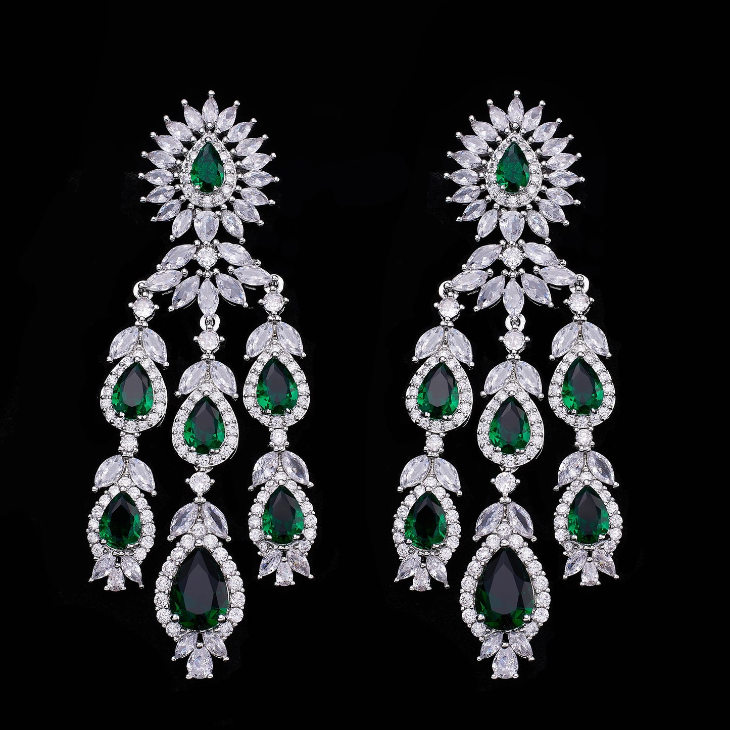 2024 Hot Selling 3A Zircon Luxury 4-Piece Bridal Wedding Jewelry Set Crystal Necklace Set Dubai Jewelry Set