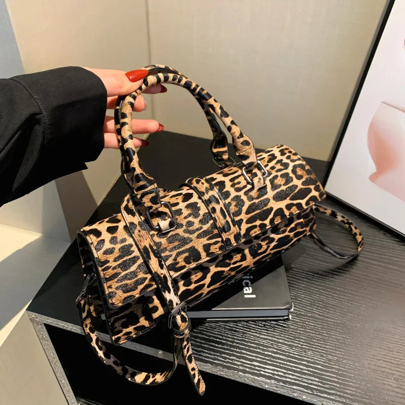 Leopard Print Shoulder Bag Crossbody Purse Fashion Handbag Women'S Bag (046)
