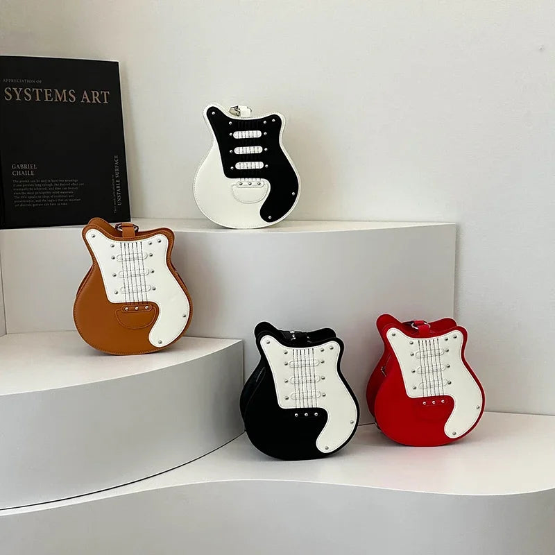 PU Niche Design Crossbody Bag Fashion Personality Guitar Female Bags on Sale 2025 Brand Versatile High Quality Shoulder Bags (060)