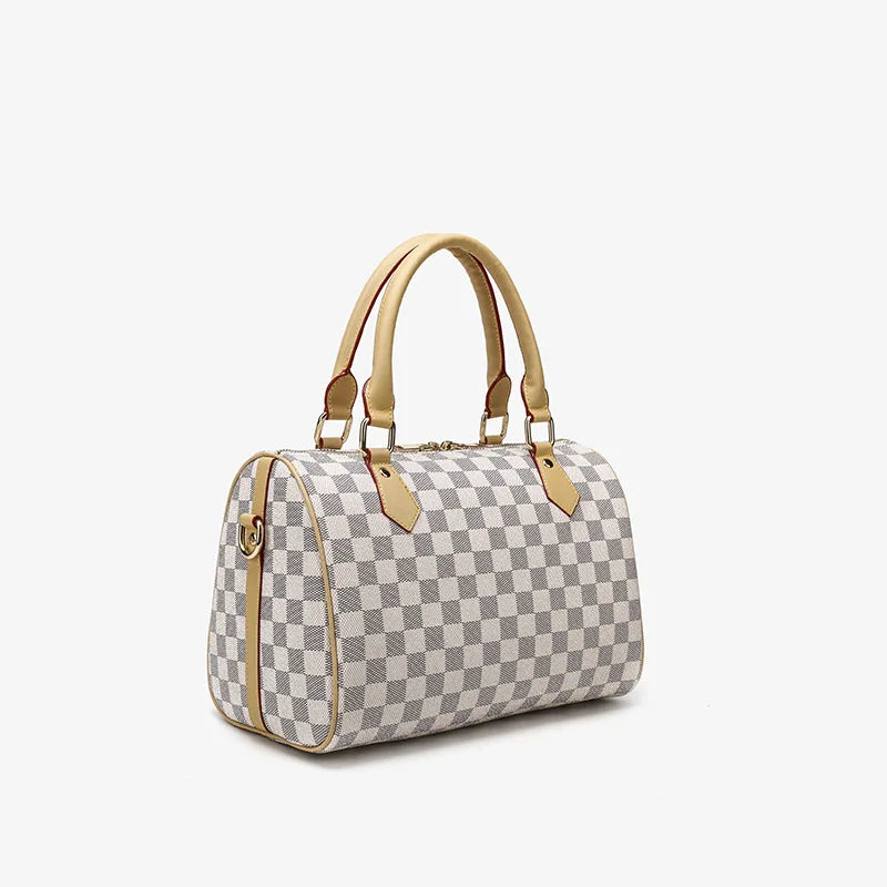 2025 New Boston Bag, Large-Capacity Women'S Bag, High-End Water-Repellent Handbag, Fashionable Plaid Pillow Bag, Versatile Casual Bag, Single Shoulder Crossbody Bag (031)