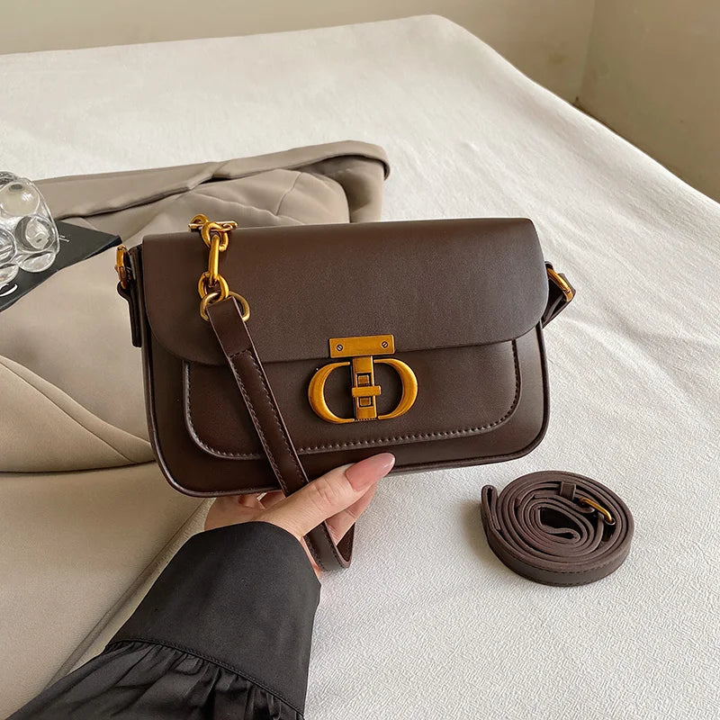 Leather Shoulder Bag Purse for Women - Fashion Crossbody Bags Underarm Bag Small Square Satchel Handbag (024)