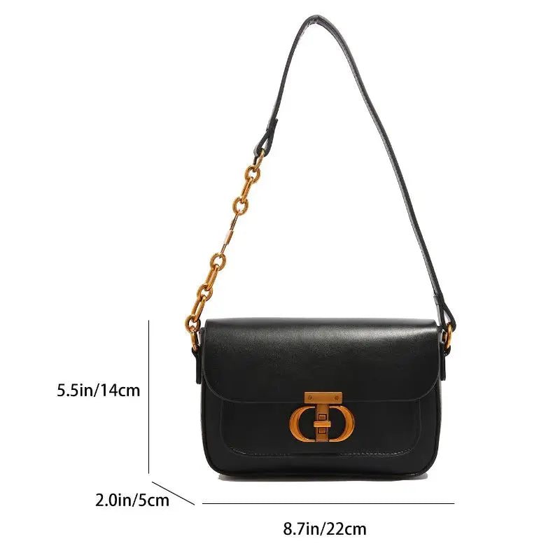 Leather Shoulder Bag Purse for Women - Fashion Crossbody Bags Underarm Bag Small Square Satchel Handbag (024)