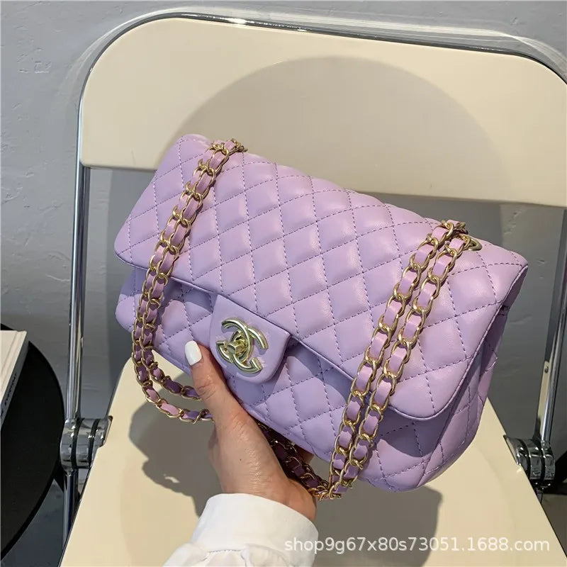 2025 Fashion Lingge New Multi Functional Commuter Women'S Large Capacity Single Shoulder Crossbody Bag, Chain Bag (080)