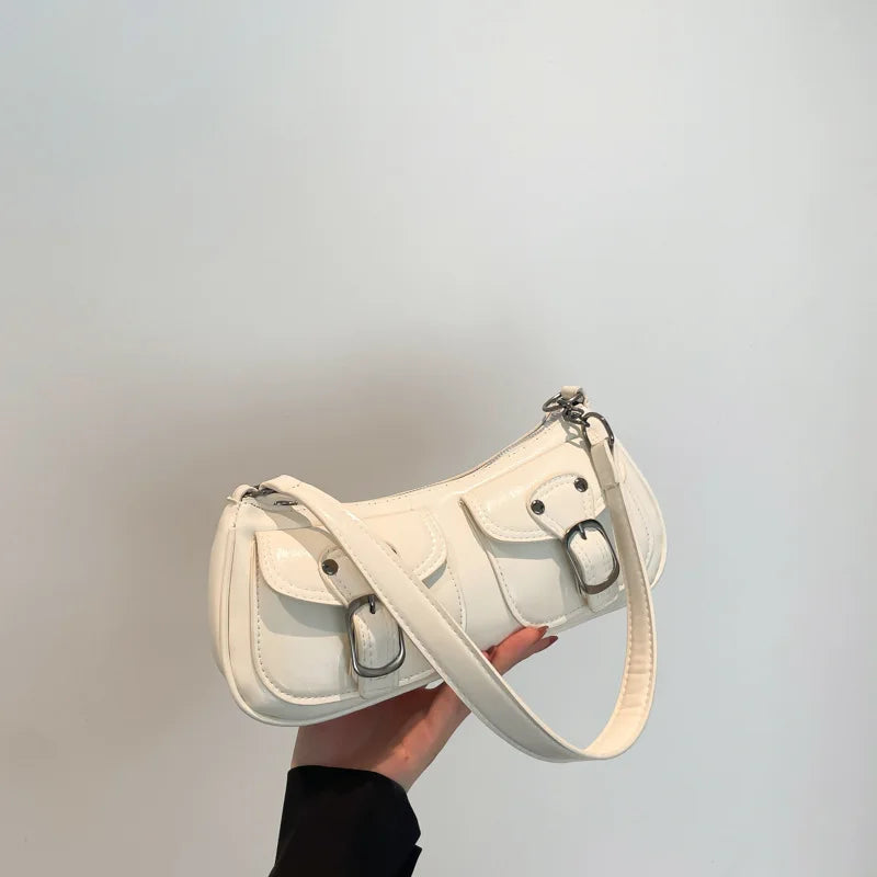 Women'S Shoulder Bag Fashion Commuting Armpit Bag Personality Trendy Cool Scooter Bag Small Senior Sense Shoulder Crossbody Bag (058)