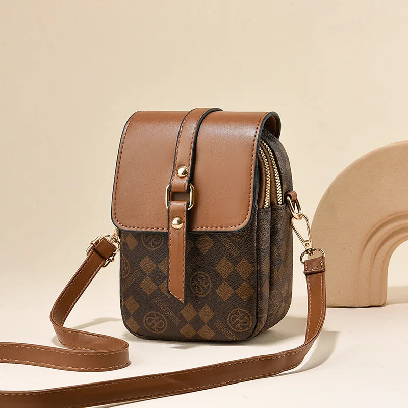 Summer Womens Crossbody Small Square Bag 2025 New Fashion Casual Soft Leather Phone Bag Western Style Shoulder Bag Shopping Bags (027)