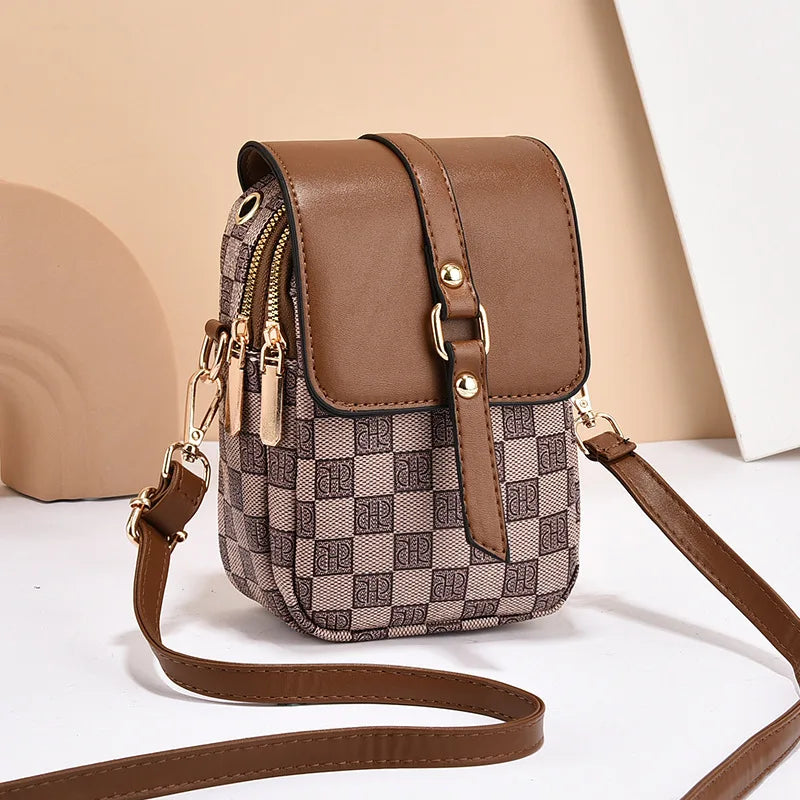 Summer Womens Crossbody Small Square Bag 2025 New Fashion Casual Soft Leather Phone Bag Western Style Shoulder Bag Shopping Bags (027)