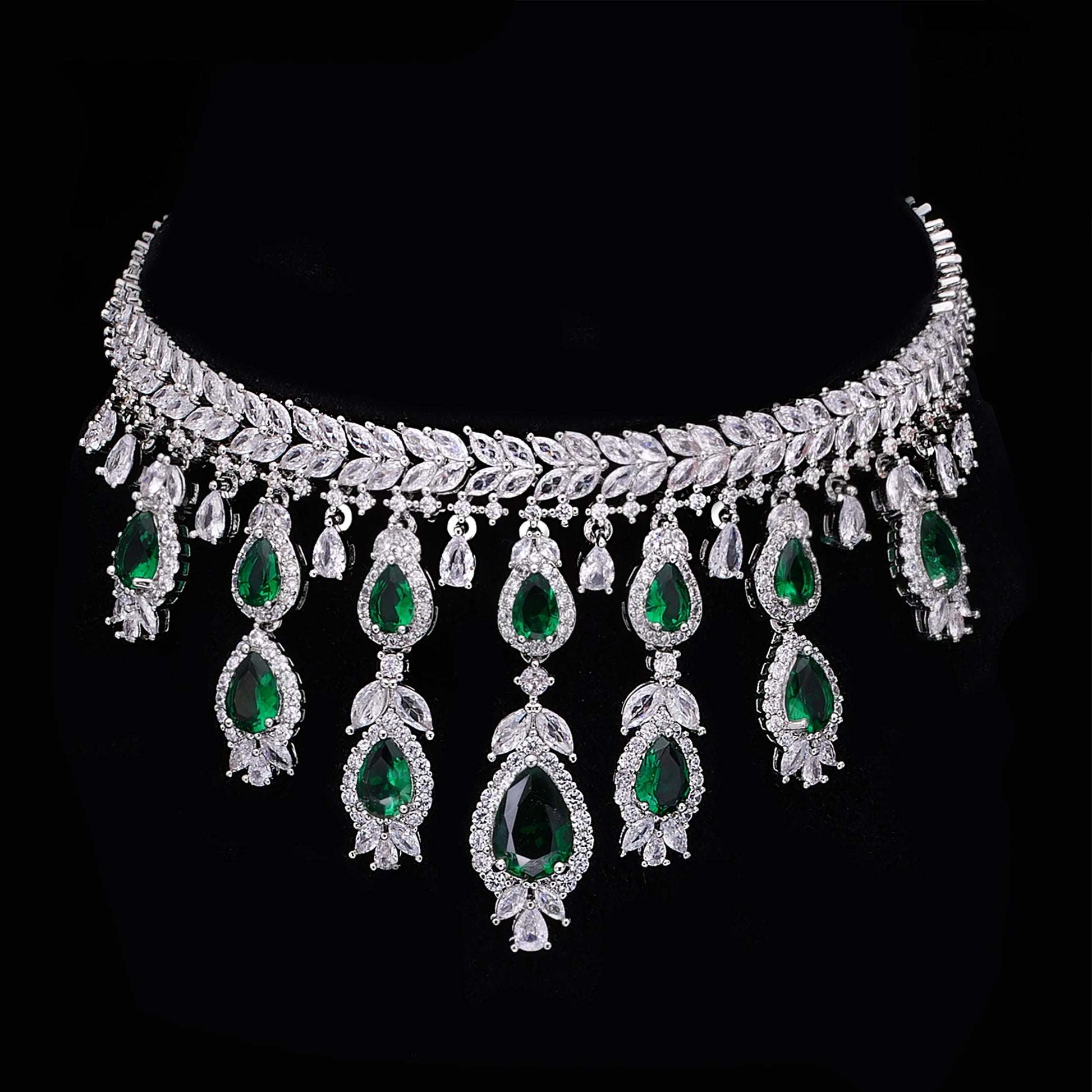 2024 Hot Selling 3A Zircon Luxury 4-Piece Bridal Wedding Jewelry Set Crystal Necklace Set Dubai Jewelry Set