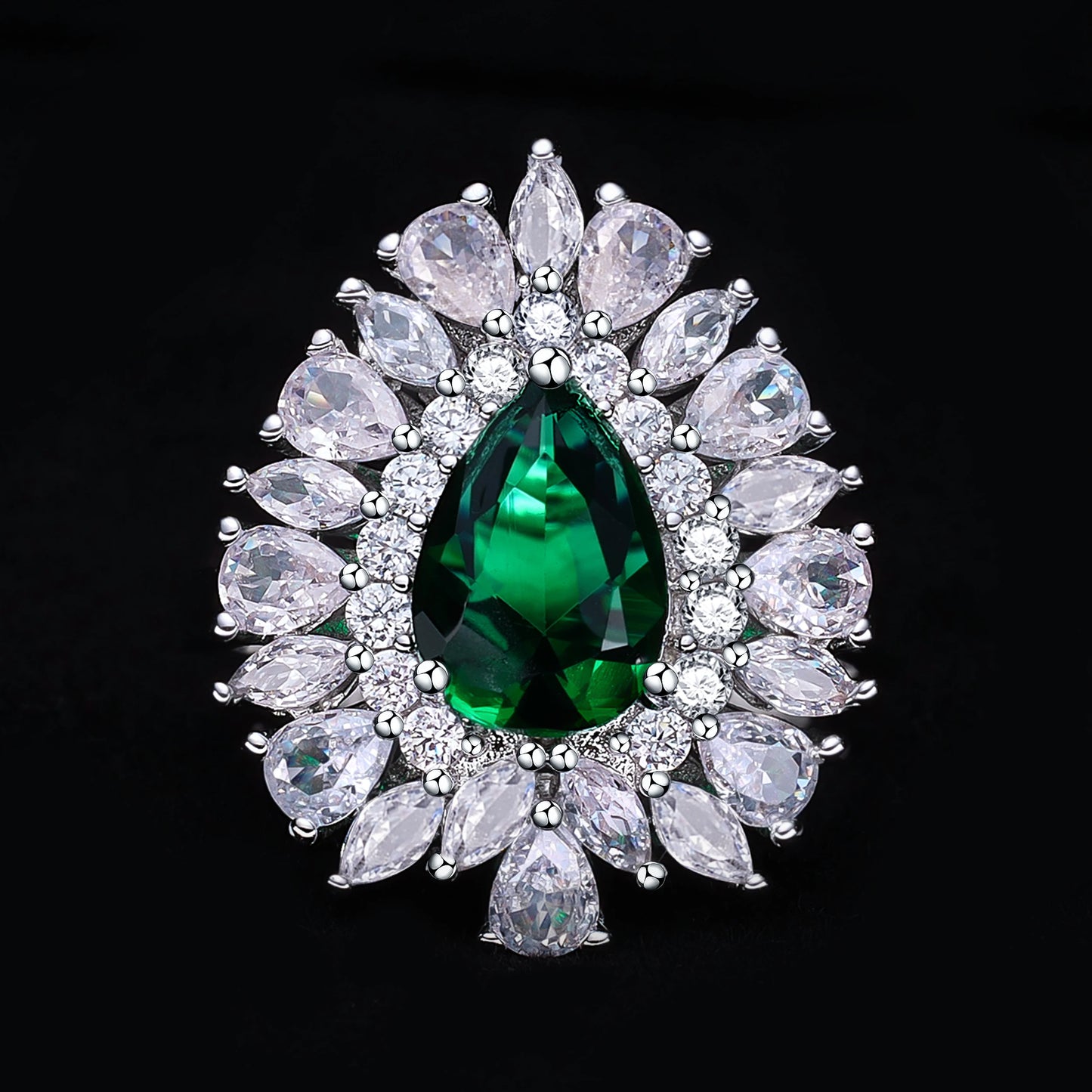 2024 Hot Selling 3A Zircon Luxury 4-Piece Bridal Wedding Jewelry Set Crystal Necklace Set Dubai Jewelry Set