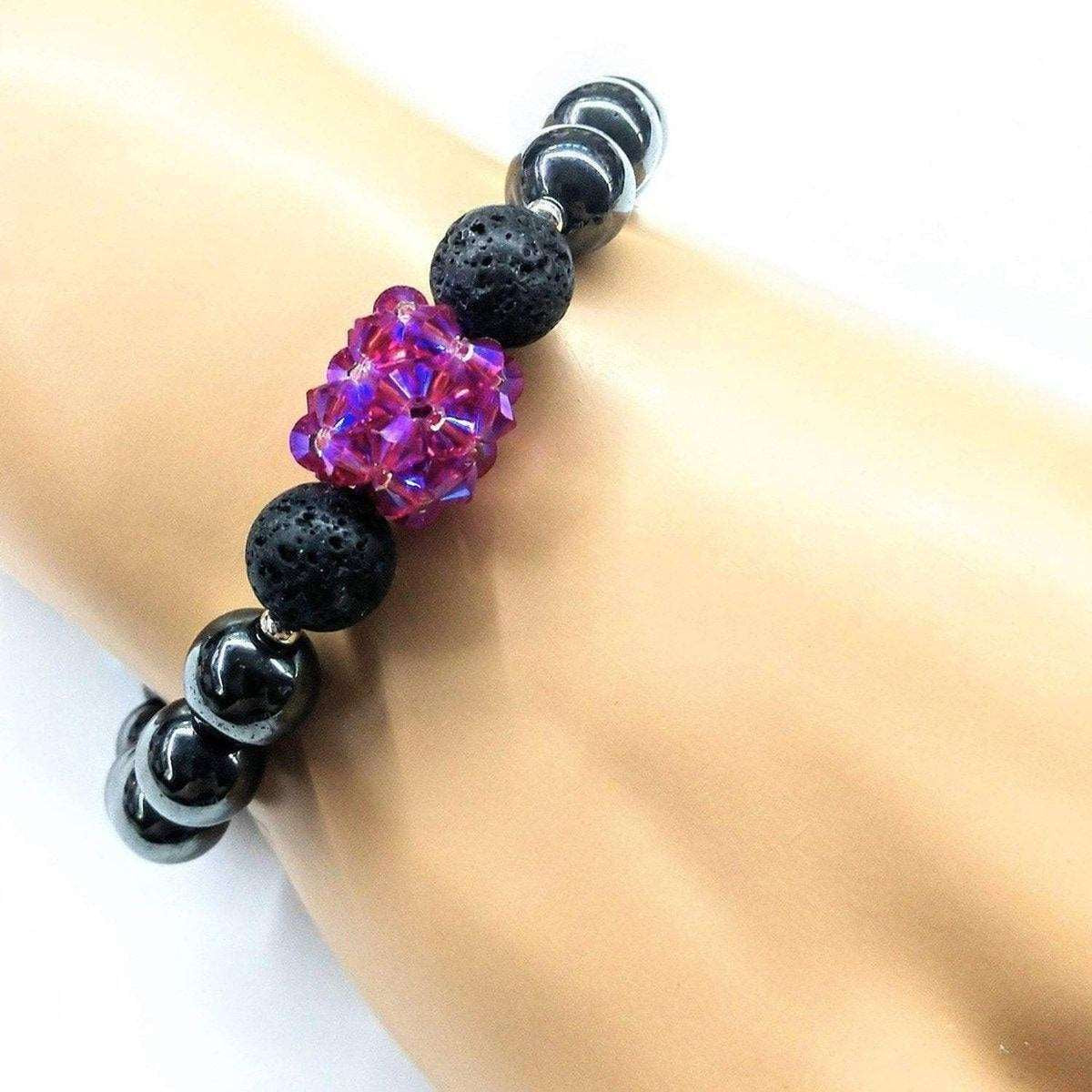 LuxeHematite Fuchsia Lava Bracelet