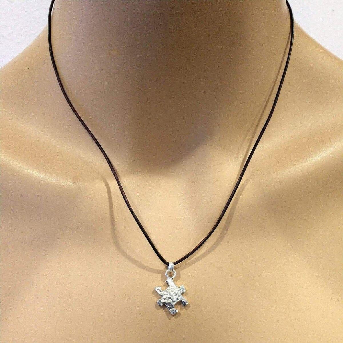  SilverPuzzle Autism Awareness Necklace