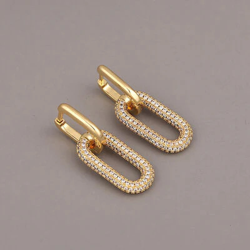 18K Gold-Plated Inland Zircon Earrings