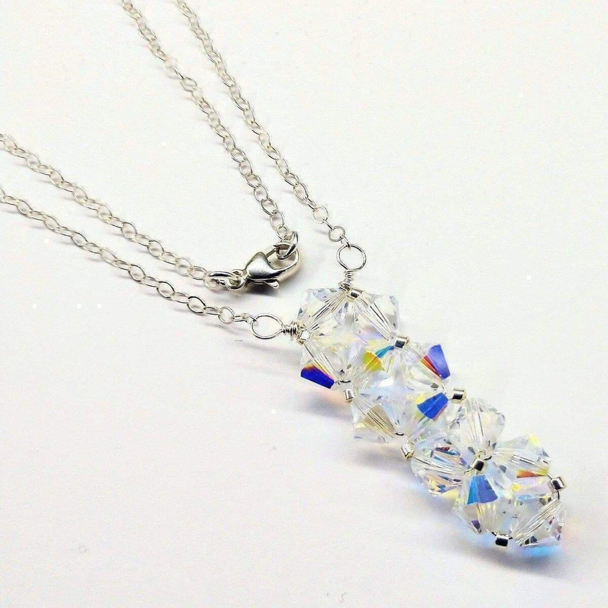 Artisan Wire Wrapped  Candy Crystal Necklace – Assorted Shades 