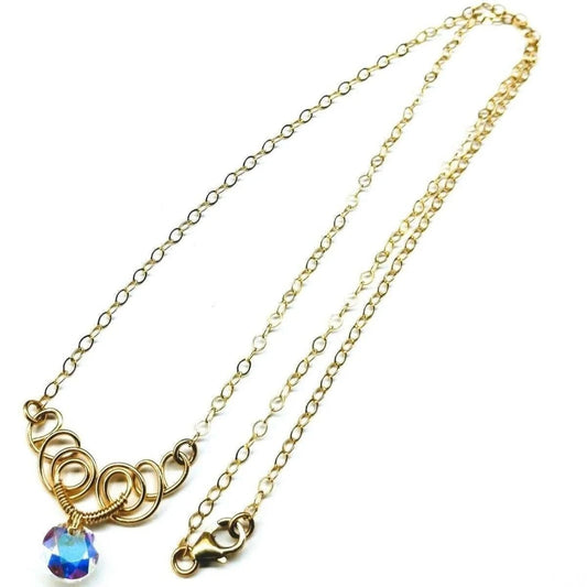  GoldenAura Crystal Sculpted Necklace 