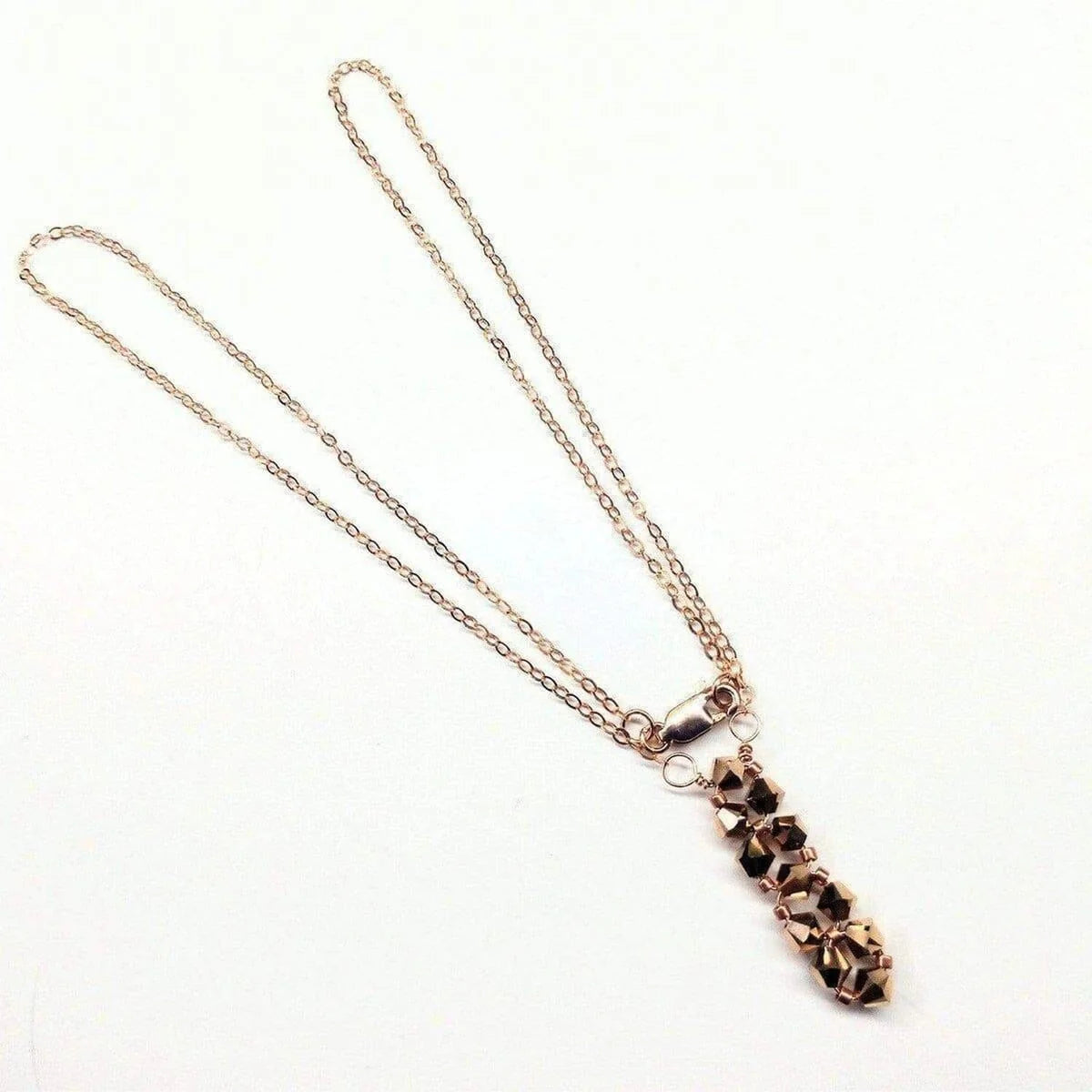 RoseGlow Crystal Bar Necklace