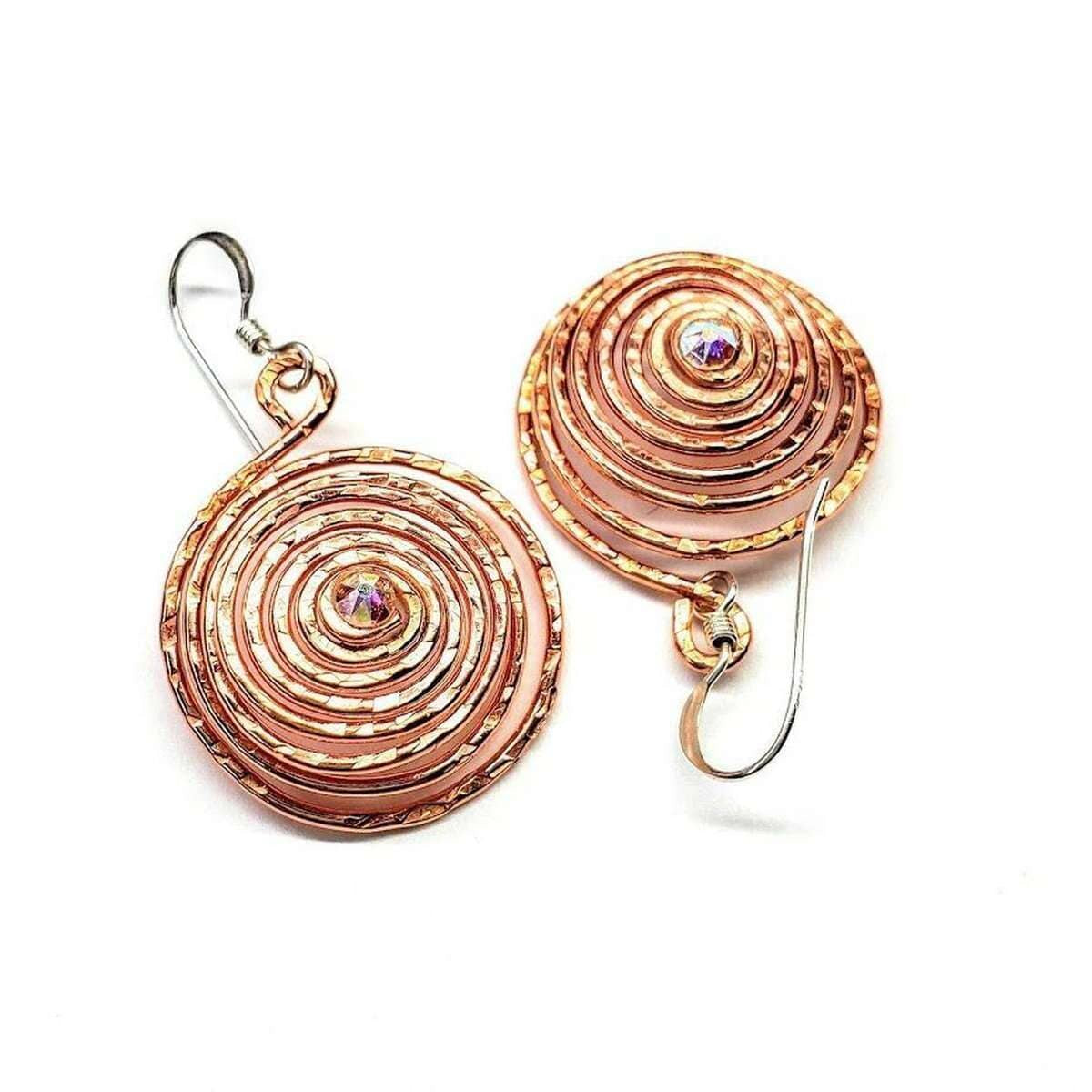 SparkSpiral Copper Hoop Earrings