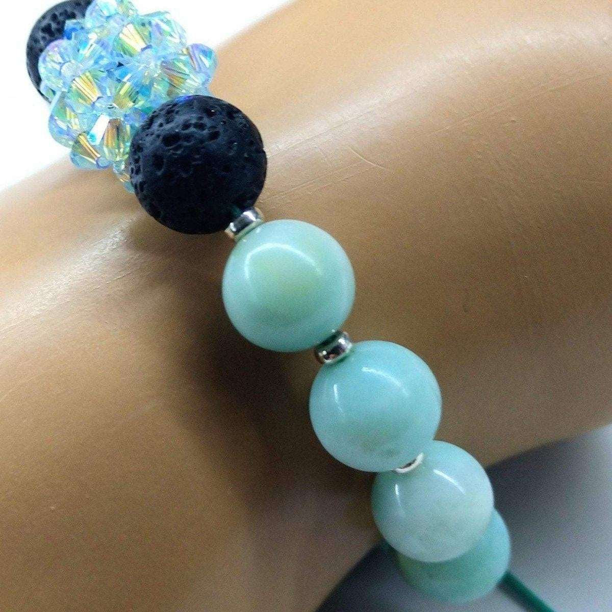 MintGlow Amazonite Lava Bracelet 