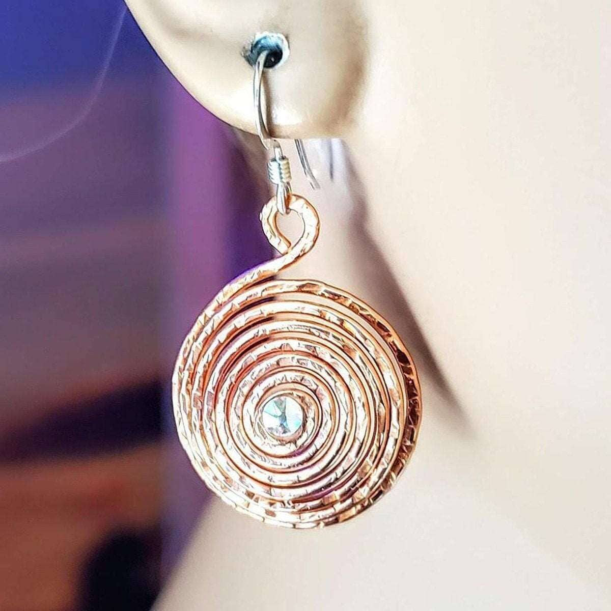 SparkSpiral Copper Hoop Earrings