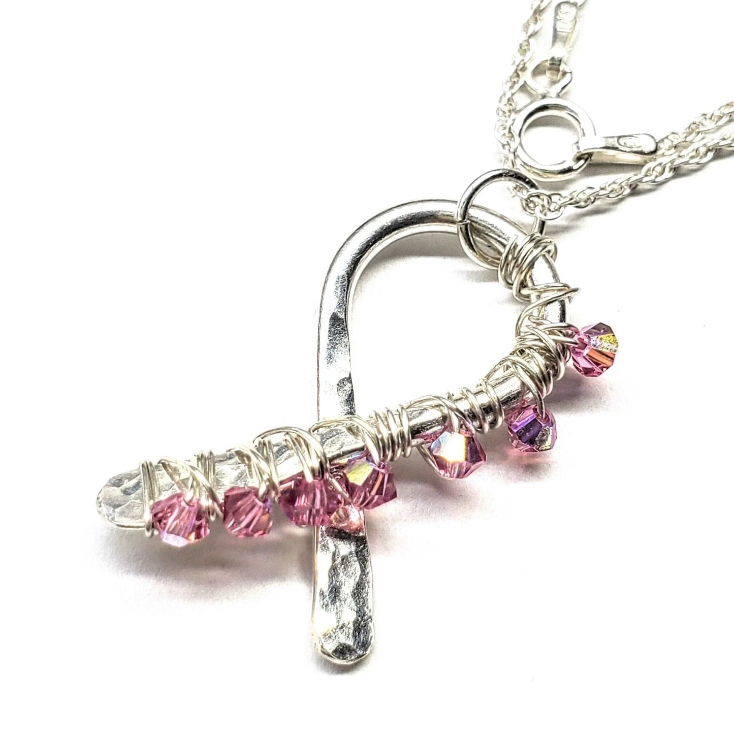 2024 Breast Cancer Awareness Crystal Ribbon Necklace - Limited Edition of 10