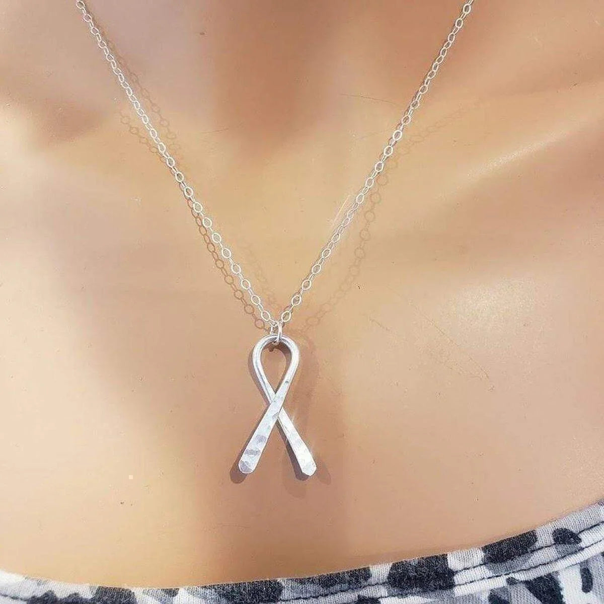 Sterling Silver Awareness Ribbon Necklace