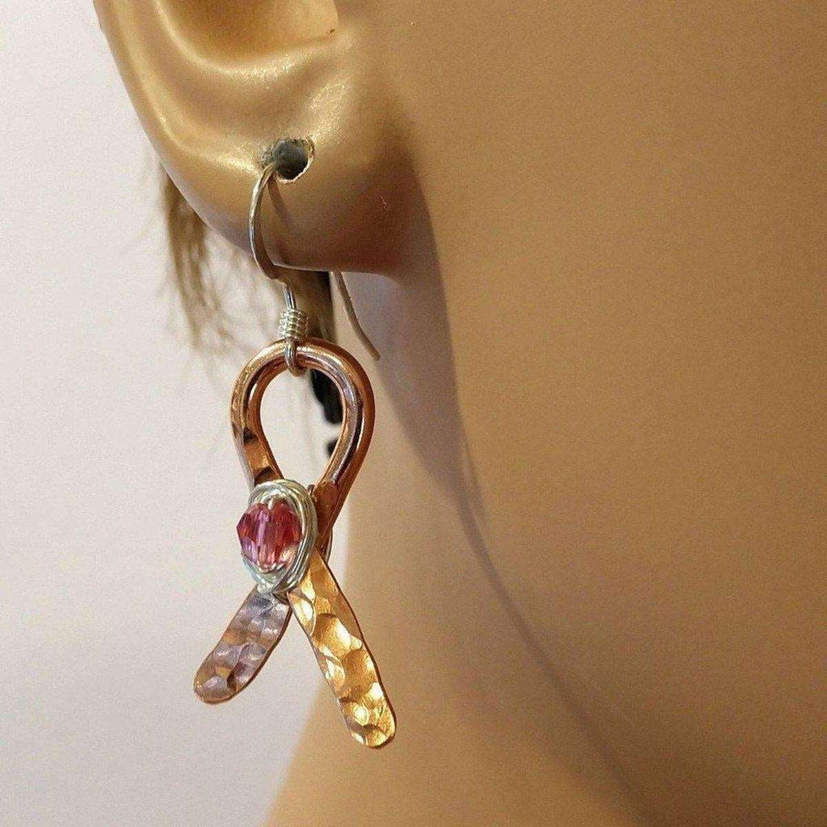 HopeRibbon Copper Earrings 