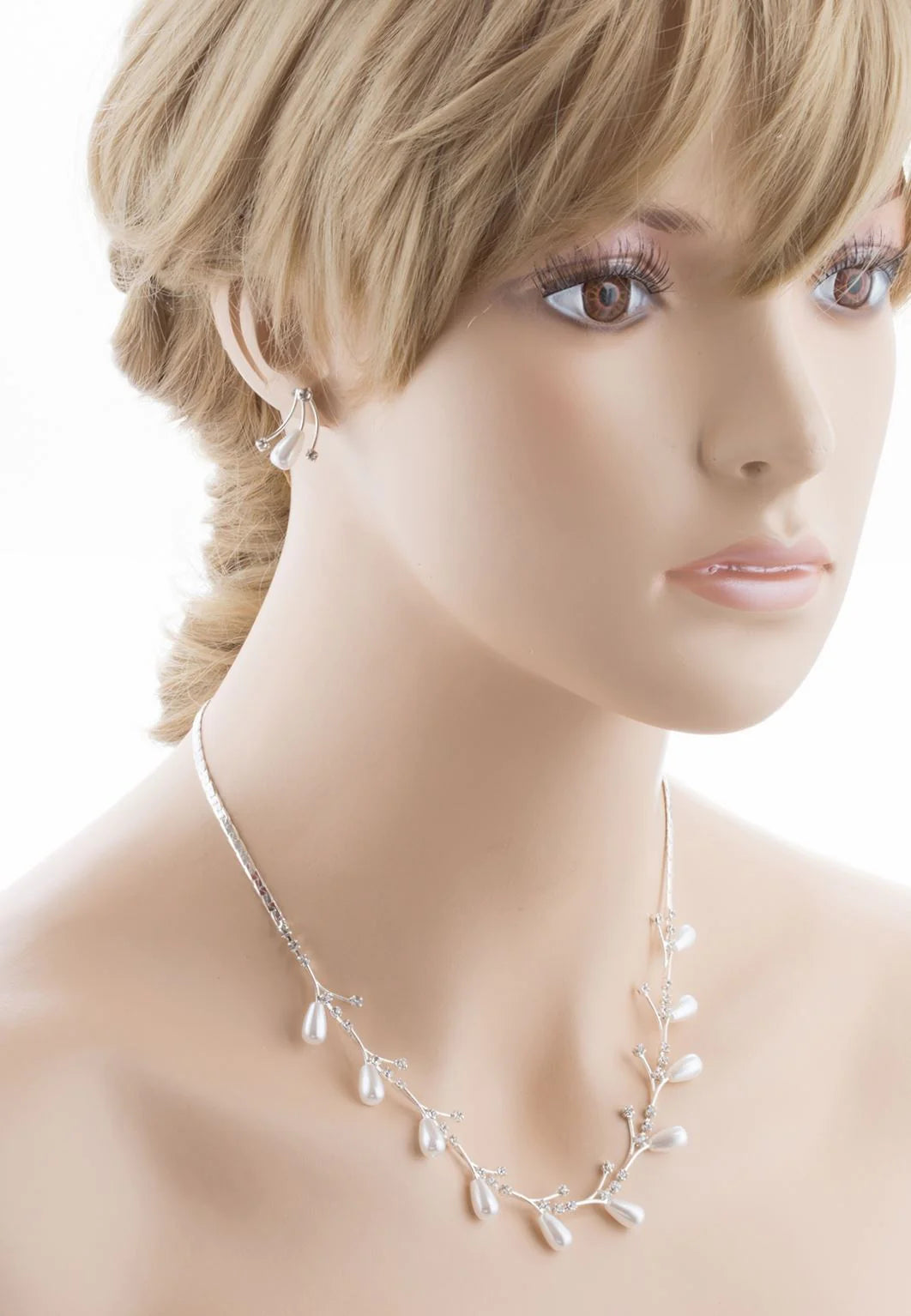 Bridal Wedding Jewelry Set Crystal Rhinestone Pearl