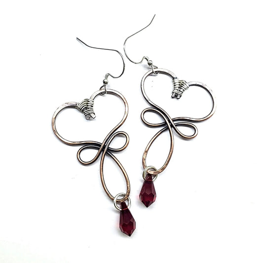 EmberLove Crystal Heart Earrings