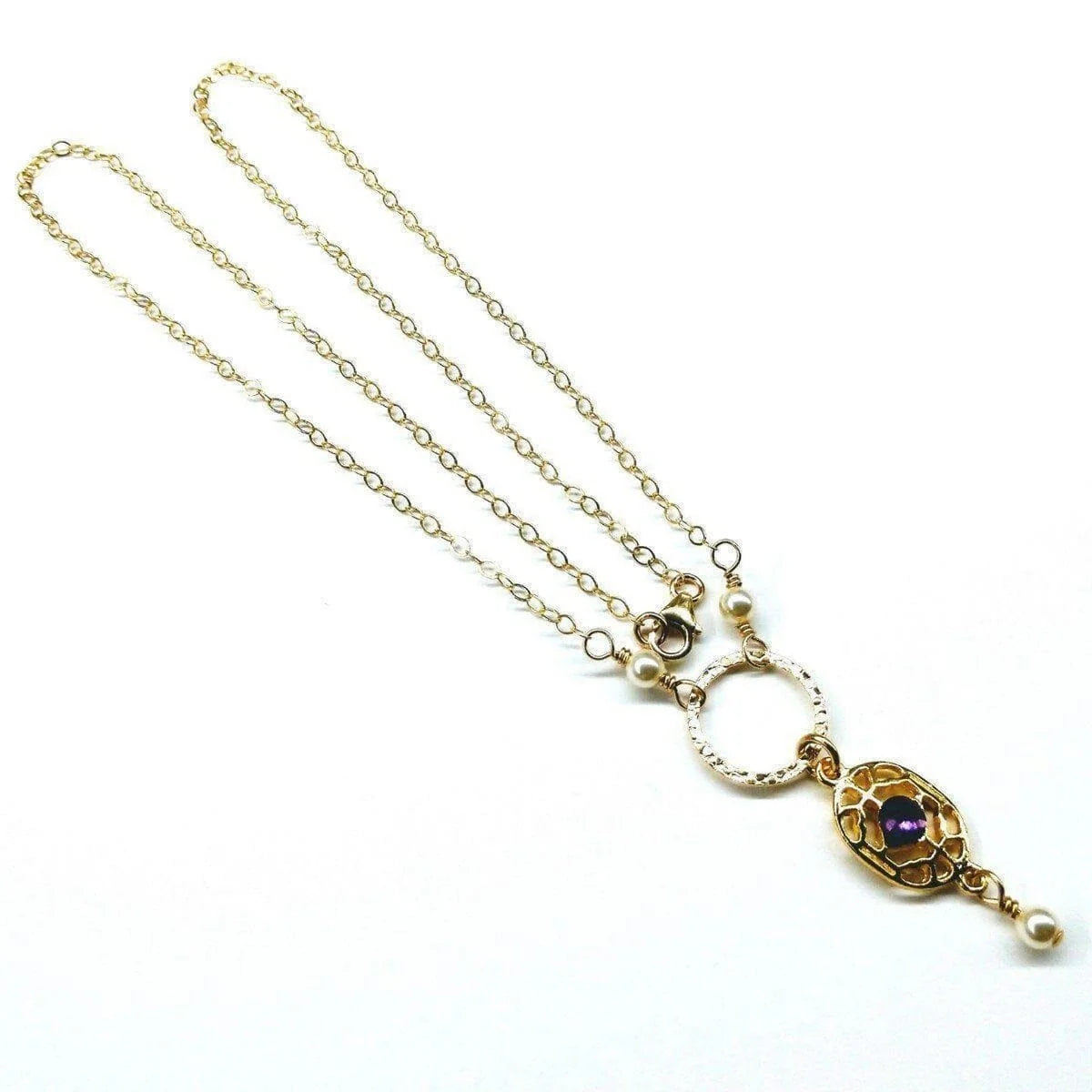 AmethystLuxe Gold Filigree Necklace