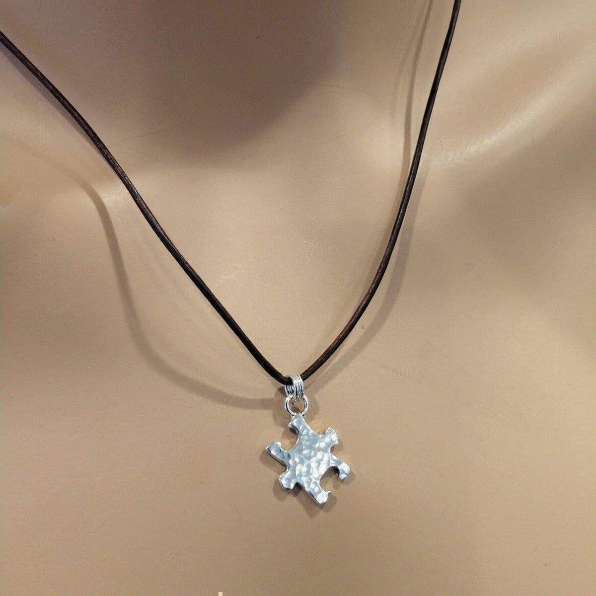  SilverPuzzle Autism Awareness Necklace